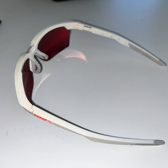 100% Sportcoupe Sunglasses White w/Red Mirrored HiPer Interchangeable Lens - Picture 8 of 11